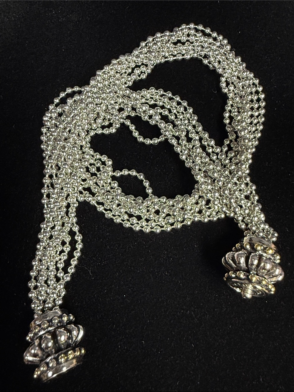 Joseph Esposito Silver-Tone Multi-Strand Bead Necklace